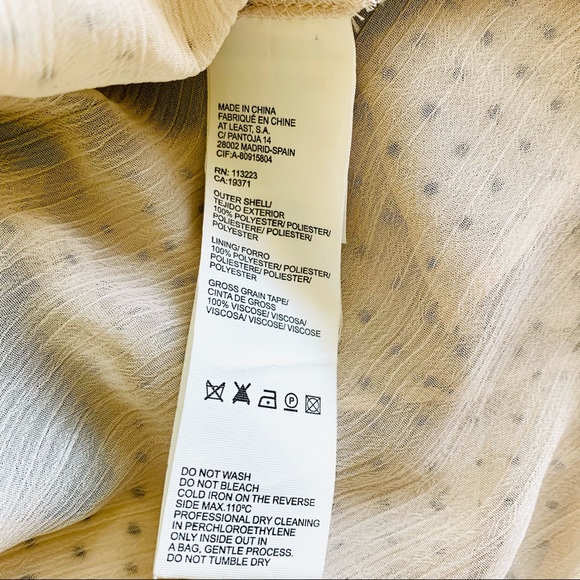 HOSS INTROPIA (ANTHROPOLOGIE) Cream w/ black polka dots Chiffon 2-Layer Blouse - Picture 12 of 12